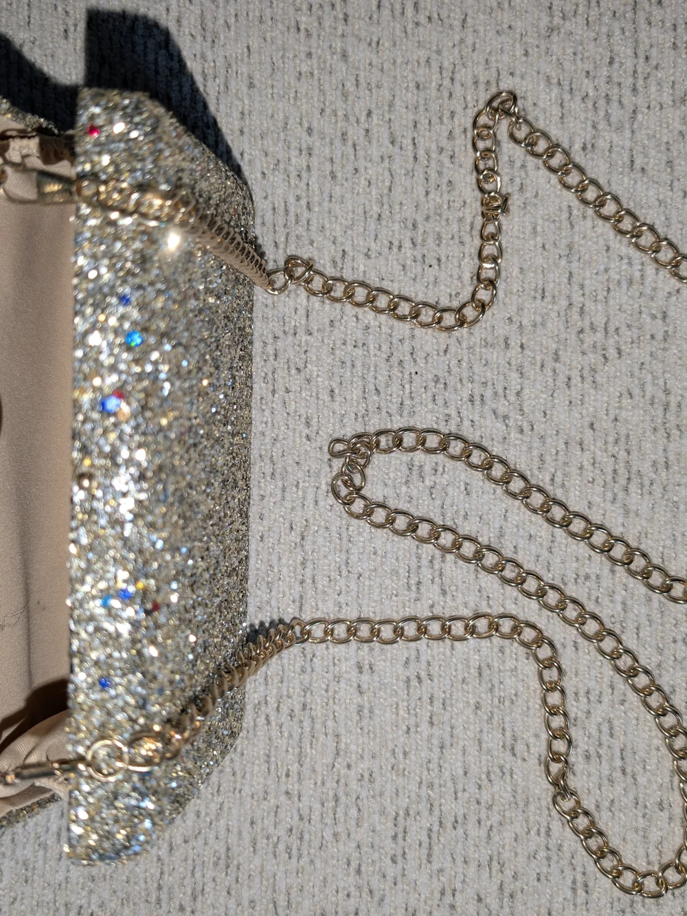 NWOT Gold Glitter Multi-Color Speckle Evening Clutch
